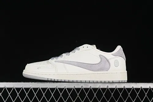 All categories Air Jordan Jordan series basketball shoes Air Jordan 1 Low High-end customized low-top sneakers Travis Scott x Fragment Design x Air Jordan 1 Low OG SP AJ1 Joe 1 Bape joint-rice gray pig eight hook low-top cultural casual sneakers JH6088-701